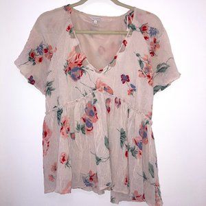 Lucky Brand Floral Blouse (Small)